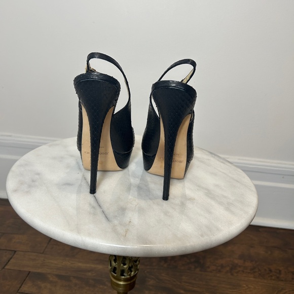 JIMMY CHOO Black Snake Pattern Heels - Picture 4 of 6